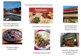 Popular takeout (god help you if you post a negative review) alamu "The food was cooked to perfection, 10/10" Local Restaurant Reviews Facebook Group Starterpack Applebee's Loose definition of local restaurant GOLDEN-WOK Constant debates about what the best Chinese restaurant in the area is MICK O'SHEA'S aes "It tasted good, but was too spicy!" Reviews for one popular place are not allowed in the group for some reason