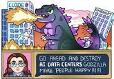 CLODE * CHIENGPT & GO AHEAD AND DESTROY AI DATA CENTERS GODZILLA MAKE PEOPLE HAPPY!!!!!!