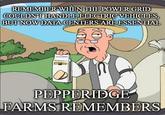 REMEMBER WHEN THE POWER GRID COULDN'T HANDLE ELECTRIC VEHICLES, BUT NOW DATA CENTERS ARE ESSENTIAL PEPPERIDGE FARMS REMEMBERS