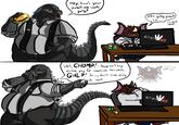Hey, how's your overtime work going? It's going great) sir... ROBO DINO It's almost midnight.... 16 Well, CHOMP!- there isn't any extra pay for overtime this week. GULP! Somy don't come asking •for it. forit. *вирок This is my LAST month ISTG ROBO DIND