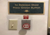 To Release Door Press Green Button DOOR RELEASE GREEN EXIT BUTTON