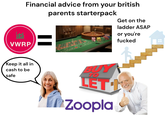 Financial advice from your british parents starterpack Get on the ladder ASAP or you're f----- M VWRP Keep it all in cash to be safe 34 1st 12 1 to 18 EVEN 2nd 12 3rd 12 ODD 1930 Minimum Bet BUY TO LET Zoopla