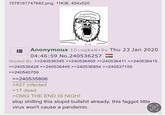 1578161747682.png, 11KiB, 454x520 Anonymous ID:ugkeN+8v Thu 23 Jan 2020 04:46:59 No. 240536257 = Quoted By: >>240536345 >>240536400 >>240536411 >>240536415 >>240536428 >>240536445 >>240536854 >>240537155 >>240540759 >>240535806 >627 infected >17 dead >OMG THE END IS NIGH! stop shilling this stupid b------- already, this f----- little virus won't cause a pandemic. =