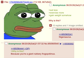 File: 1762889649070449.jpg (112 KB, 967x842) Anonymous 06/20/26(Sat)21:2 >eat less >exercise more >gain weight somehow Why is this? + 10 replies and 1 image omitted. Anonymous 06/20/26(Sat) Anonymous 06/20/26(Sat)21:57:32 No.950565540 >>950564441 (OP) >Why is this? Because you're a giant rubbery frogopotimus. >>950565241 Nigersaurus. >>950565852
