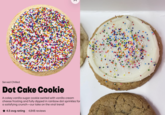 Served Chilled Dot Cake Cookie A cakey vanilla sugar cookie swirled with vanilla cream cheese frosting and fully dipped in rainbow dot sprinkles for a satisfying crunch-our take on the viral trend! 4.5 avg rating 4,848 reviews