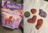 HIGH CORN FROSTED Mother's OKIES SPARKLING STRAWBERRY RE NEW! STRAWBER MYTHICAL CREATURES COOKIES... MATURALLY&A LETAS NET WT/PESO NETO 9 OZ (255g) COOKIES SALETAS CON SE ANIMALES BAS DETAL