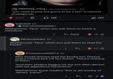 ashleyyyy{-} @corpsegrlash - 3d . "you need to play the game to be a fan" is classist propaganda 4,317 в ☐ 109 kojimbob 3d Top 1% Commenter Warhammer "fans" when you ask them to touch a miniature 09 ← Reply 12 207 RIPStoutShako 3d Warhammer "fans" when you ask them to read the books 11 ProfessionalOil2014 3d Why would anyone read the books lol? They're space marine j------- fan fiction. There's nothing to them. "And then phallus biggus hit the evil alien demon with his giganticus hammerus" Warhammer book readers-"this is art worthy of James Joyce!" 1 -2