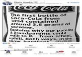 Chris Henkel . 2nd Helping operations leaders sleep better a... 7h + Follow Coca Cola The first bottle of Coca-Cola from 1894 contained around 3.5 grams of cocaine. Explains why our parents & grandparents could walk to & from school, uphill, both ways, in the Snow barefoot @mattmccrayl CG 160 A Like 15 comments • 6 reposts Comment Repost Send Coherent 12 Home Video My Network Notifications Jobs