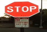 STOP TOW-AWAY NOI STOPPING ANY TIME CAMEJO LOVE