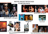 CETS-ADA MOVIE NIGHT WITH DAD STARTER PACK In the Year of Darkness, 2029 the rulers of this planet devised the ultimate plan. They would reshape the Euture by changing the Past. The plan required something that felt no pity. No pain. No fear Something unstoppable. They created THE TERMINATO Hemdale Presents a Pacific Western Production of a James Cameron Fil Amold Schwanger The emirater Michael Biehn, Linda Hamilton and Paul Producers John Daly and Desk Gibson Jacked guy with gun JAWS FRANCIS FORD COPPOLA PRESENTS AN ALL NEW VERSION OF HIS GROUNDBREAKING MASTERPIECE. INVIETNAM THE WIND DOESN'T BLOW IT SUCKS BORNE TO KILL BRANDO DUVALL SHEEN FISHBURNE HOPPER FORD Jacked guy (no gun) Spielberg Went along with mom's choice Apocalypse Now NEW ARE DAN SEARC Stanley Kubrick's FULL METAL JACKET MARNER BROSSANEY KUBRICKS FILL METAL JADET MATTHEW MONE ADAM BALD INCENT NERO LEE ERMEY DORAN HAEARLESS HARD KEVYN MAJOR HOWARD EROSS STANLEY KROK MICHAEL HERR GUSTAV HASFORD GISIAN HASPIRO PHILIP HOURS JAN BAILAN War- STANLEY KUBRICK saving private ryan both He taught him the secret to Karate lies in the mind and heart. Not in the hands. The Karate Kid KIPA MORITA KLISABETH SE Teen-ish blockbuster from the 80s