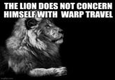 THE LION DOES NOT CONCERN HIMSELF WITH WARP TRAVEL imgflip.com
