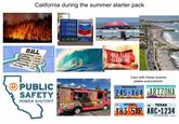California during the summer starter pack BILL Breathing... 1.00 Talking5.00 Standing.... 10.00 Existing 2.00 Lollygagging... 2.00 Chawing.........1.00 PUBLIC SAFETY POWER SHUTOFF Gasoline Self Serve Chevron A ARM LEG SOUL KIDS TECHRON RED FLAG WARNING Cars with these license plates everywhere: NEVADA ARIZONA 245 X64 ARIZONA Home Means Nevada GRAND CANYON STATE 7 UTAH *TEXAS Y83 5XP ABC 1234 The Lone Star State