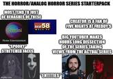 THE HORROR/ANALOG HORROR SERIES STARTERPACK MOST TEND TO JUST BE REHASHES OF THESE Gemini local 58 CREATOR IS A FAN OF WCLV-TV FIVE NIGHTS AT FREDDY'S Home Entertainment "SPOOKY" STRETCHED FACES BIG YOUTUBER MAKES HOURS LONG DISSECTION OF THE SERIES TAKING VIEWS FROM THE ACTUAL SERIES "ENTITIES" imgflip.com