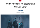 POLITICS ANTIFA Terrorists in red robes vandalize Utah Data Center We don't actually know if it was ANTIFA but we're gonna say it was anyway. By Abbadon Fox News Published June 24, 2026 1:23pm EDT