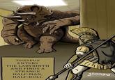 THESEUS ENTERS THE LABYRINTH AND FINDS A STRANGE HALF-MAN, HALF-BULL gloomara
