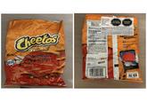 EXPORT Botana de Maiz Sabor a Queso YAK VARETY OF SNACKS Cont. Net. TRY THESE FRITO-LAY FAVO 226.8g EXCESO CALORÍAS EXCESO SODIO Marca: Cheetos MADE REAL CHEESE Cheetos Crunchy CHESTER CHEETAH BEST SOLD END OF DLUO E CRETARIA DE SALUD Nutritionals See 714mg Contids egits per 212572 trades Gas 142 mg tabs & Acc Servings per contained at eigenda fama de maz des le cina, cent d Serving size About 21 phidos de la leche sarador saber a uno che te eten, ces Calories Total Fat Cholesterol Total Carbohydrate Dietary Fiber less than Total Sugars Protein Vitamin Calcium Iron 0.6mg, Importado por incom tane Lethe productes de la leche y derivades lie Cancan Dantana RCP7 km 17, 21, Le 21 dega 34,5M 10 Astribuido por Karan DA CVM garfrescays FLS Not a signicant source of added sugars INGREDIENTS: ENRICHED CORN MEAL ICORN MEAL FERROUS SULFATE, NIACIN, THAMIN MONONITRATE RIBOFLAVIN, FOLIC ACID VEGETABLE OIL CORN CANOLA AND/OR SUNFLOWER OIL), WHEY, CHEDDAR CHEESE MILK CHEESE CULTURES, SALT, ENZYMES, SALT, CORN MALTODEXTRIN NATURAL AND ARTIFICIAL FLAVORS WHEY PROTEIN CONCENTRATE, MONOSODIUM UTAMATE, LACTIC ACID, CITRIC ACID, AND ARTIFICIAL CONTAINS MILK INGREDIENTS FRITO-LAY, INC. PLANO, TX 75044099 NORTH AMERICA INC. PRODUCT OF USA GIF Fritole MXN $240 Visit our website fritolay.com COM with CHESTER facebook.com/cheetor eChesterCheetah acheetos CHESTER CHEET CHEESE FLANDRACKS NET WT 8 D smartlabel 0 28400 01724