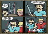 THE SWORDS OF SWAP! LET'S TRY SWAPPING OUR FACES! E S NEAT. 0 ANYTHING THESE SWORDS CUT. SWAP PLACES! AH HA HA HA COME ON, MAN! NOT COOL! SWORDS CXXXV SWORDS COMIC.COM @_MJWILLS