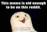 This meme is old enough to be on this reddit. O RLY?
