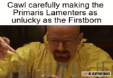 Cawl carefully making the Primaris Lamenters as unlucky as the Firstborn KAPWING