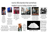 gettyimages Credit Save Lichner Iconic 90s bands that somehow made it up to today starter pack PEPRLJAM alamy DOA LITT DANCE ETHEL Band somehow played 10 times a week at different bars and clubs across the US until their big moment Always played on the Conan O'Brien show, doesnt matter who it is. Banned from a few venues because of some stupid s--- they did in the late 90s/early 2000s. They now either sell out stadiums, or play big festivals across the world. Alot of fans see their 1st or 2nd album as their "Magnum opus" Either a member died, or they had a time period of arguing and hatred for eachother. Every member of the band once had long hair all at once, and eventually one by one they cut it off. they DESPISE alamy Mid 2000s-2010s back to playing small bars and clubs, until they rose back in popularity one way or another. Either a good amount of the band was replaced, or they remain with the exact same lineup. Always had a loyal fanbase that would show up to their shows, their most popular even during h song. Need I say more? their falloff.