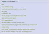 ☐ Anonymous 07/25/24(Thu)12:34:56 No.12345 > be me > used to teach Deep Learning > know enough to explain backpropagation to rooms full of people > join company > work there for 1.2 years > ship code, fix bugs, survive meetings that should've been emails > random performance review appears > "you're not technically sound" > they waited over a year to discover this revolutionary insight > apparently nobody noticed during hiring, onboarding, code reviews, or the previous 14 months > get shown the door > realize corporate "technical assessment" is sometimes just astrology with spreadsheets >mfw I can teach neural networks but couldn't predict this classification outcome