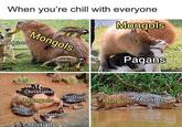 When you're chill with everyone Mongols Buddhists Buddhists Mongols Buddhists Pagans Christians Christians Mongols Mongols Muslims Christians Christians Christians