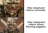 War elephant riders normally War elephant riders when flaming piggies