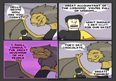 HELLO SEIYA! HOW ARE YOU TODAY? GREAT ACCOUNTANT OF THE COSMOS! YOU'RE FULL OF WISDOM... I SHALL CONSULT THE GREAT HIVEMIND OF MY PEOPLE THEY SAY CHOCOLATE. STARSCOMIC.COM WHAT SHOULD I GET SCUTI FOR OUR DATE? GREAT! THANKS!