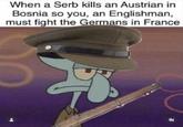 When a Serb kills an Austrian in Bosnia so you, an Englishman, must fight the Germans in France 3/1