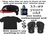 502 "Guy who hits on you in front of his wife and young son" starter pack A A MI 200 COIL 0250 VOLT 500V AMP 0204 PUFY 0869 35-49 years old Son looks embarassed and sad Wife doesn't say anything to him OLD NAVY OLD NAVY