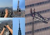 Photos posted of the people who climbed the Empire State Building. Taken on July 1st, 2026.