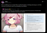 arby @ArbeePoo this is killing me so bad this m----------- is living among us at this current moment and is probably mortified Dexerto @Dexerto - 20h A study found that one ChatGPT user generated thousands of Doki Doki Literature Club childbirth fanfiction stories aly and aging the s Maka "Nak, is s L Natok What if Sakura" deling CHATBOT (GPT3 Say dinding a phone and ding 911 The called an ambulance, Nak They're on Natak pripping Var's hand sige 1.1 cat de 3 Monk placing a conoring hand on Nanuki's shoulder)" m steg. Naki You've Paramedic "Congratulation Natak sa beby The d he heady birth of a "baby" ngs to this way. This red the s