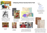 Rebellions by peasants in stylish hats Collapsing Chinese Dynasty Starter Pack Unlucky emperor "loses the Mandate of Heaven" after generations of waste and corruption Warlords writing poetry that goes surprisingly hard Conniving eunuchs Three Kingdoms ХАРИН QFANG Rowan Gegery Oly L BM2 Empire either immediately reconstituted by a dynasty that last centuries or remains fragmented by warlords that collapse within a few years Scheming concubines Confucian scholar-bureaucrats who never did anything wrong (guess who writes the histories) Legacy Death toll Massacres of foreigners Weakening of Tang Cultural influence More people killed in a single uprising than die in a century of European wars. There Kingdoms Three Kingdoms OUTLAWS OF THE MARSH Centuries later, someone writes a 4,000 page historical fiction novel very loosely based on it (demons and dragons optional, but encouraged)