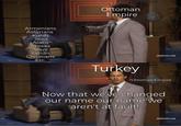 Armenians Assyrians Kurds Jews Arabs Greeks Slavs Yazidis Christians Etc. Ottoman Empire [adultswim.com] Turkey *Ottoman Empire Now that we've changed our name our name we aren't at fault! [adultswim.com]
