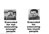 Executed for not executing enough people made with mematic Executed for executing too much people