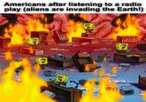 Americans after listening to a radio play (aliens are invading the Earth!) હમ 36 52
