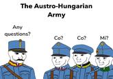 The Austro-Hungarian Army Any questions? Co? Co? Mi? (Il)