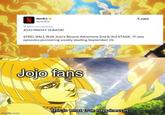 Netflix → @netflix Mostra traduzione JOJO FRIDAY IS BACK! X.com STEEL BALL RUN JoJo's Bizarre Adventure 2nd & 3rd STAGE. 11 new episodes premiering weekly starting September 25. Jojo fans imgflip.com This is what true happiness is.