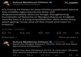 Future Moldovan Citizen @MainstreamViews X.com It's funny to listen to pop history podcasts about the middle ages because they will dispassionately discuss kings slaughtering hundreds of Saxons or Burgundians or English monks but if a king expelled like 300 Jews they start going "truly one of the most evil men in history" 5:10 PM 1/23/22 . 10 Relevant ✓ 1785 792 39 ↑ View quotes > . Future Moldovan Citizen 1/23/22 Basil the Bulgar Slayer? 10/10. One of the best Byzantine Emperors. Basil the Jew Disliker? 0/10. A monster. Maybe the worst emperor of any empire ever 3 179 276 山