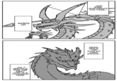 RAMPS UP. ...FELT NERVOUS FOR THE FIRST TIME IN A THOUSAND YEAR. ...AND KING GHIDORAH'S VOLTAGE... MEAN- WHILE, THE KING OF LARP SMAUG... 노