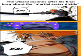 The wizard seconds after his final brag about the "martial caster divide" BAN ΚΑΙ