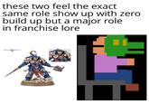 these two feel the exact same role show up with zero build up but a major role in franchise lore WARHAMMER COMMUNITY 101