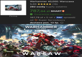 WARHAMMER ARMAGEDDON Firma ARMAGEDDON Warhammer 40,000: Warszawa 5,00 ★★★★★ (16) 282 osoby kupiły ostatnio 787,04 zł SMART Gwarancja najniższej ceny 167,79 zł x 5 rat z PAY sprawdź od Super Sprzedawcy dostawa pon. 13 lip. WARHAMMER 40,000 WARSAW