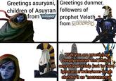 Greetings asuryani, Greetings dunmer, children of Asuyran from LUJA MIELBIEN WARHAMMER 40.000 followers of prophet Veloth The Elder Scrolls III from MORROWIND TFW you are practicing deeply revered and ethical ancestor worship just to have ignorant n'wahs/mon-keigh slander it as "necromancy