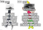 "The Virgin BISMARCK THE CHAD TIRPITZ imgflip.com SANK BY OLD BIPLANES BEFORE IT COULD EVEN START DISRUPTING CONVOYS OUCH! SCARING CONVOYS INTO TAKING DETOURS AND SAILING STRAIGHT INTO U-BOAT TRAPS WITH SHEER AURA BY JUST SITTING IN SOME NORWEGIAN FJORD