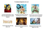 The hardcore Usopp fan starter pack Loves the overused joke of "I hear there was another Straw Hat called Sogeking" Insecure The real reason they think they relate to him "Courage isn't the absence of fear, it's the willingness to overcome it!" Blames Luffy for his loser behavior in Water 7 "He's the most normal of all the Straw Hats and that's why he's appealing" Disappointed that he hasn't had a bigger role in Elbaf