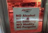 Loretta's NO Alcohol NO Profanity NO Smoking NO Nudity NO Penguins