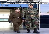 Average height difference between a Guardsmen and Guevesa