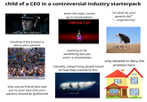 child of a CEO in a controversial industry starterpack when the topic comes up in conversation Impostor "So what do your parents do?" "... engineering" Are we the baddies? checking if the protest is about your parents that one ex-friend who told you to your face that your parents should be guillotined wanting to do something but you aren't a shareholder mentally categorising people based on how they reacted to this only allowed to deny the problem here OceanGate