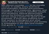 FLord Commander Roboute Guilliman Follow We cannot consider #Al to be morally neutral. In reality, every technical tool embodies choices and priorities through what it measures, ignores, and optimizes, and how it classifies people and situations. Ethical discernment cannot be limited to asking whether we are using a system for good or bad purposes. It must also examine how that system is designed and what vision of the human person and society is embedded in the data and models that guide it. #MagnificaHumanitas 14:01.25 Jun 26 - 6.2M Views 29K Reposts 2,141 Quotes 169K Likes 10.9K Bookmarks